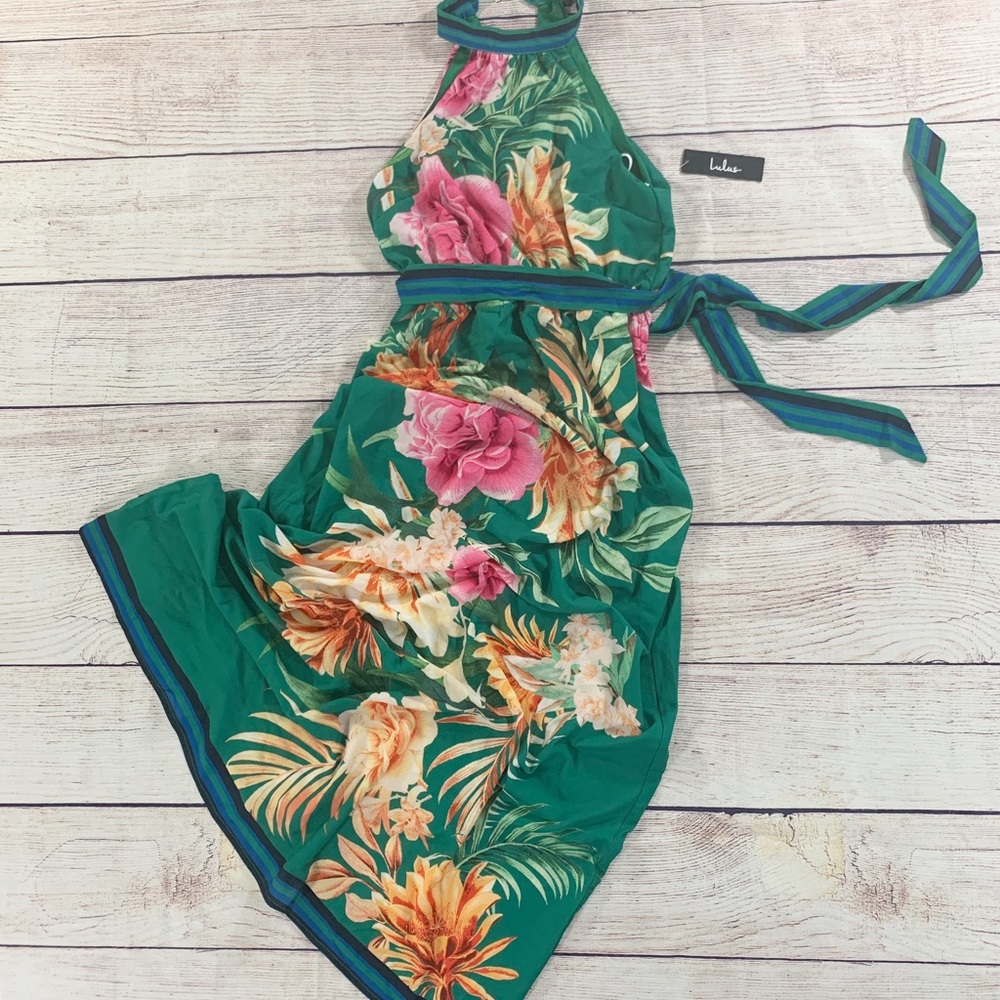 Lulu's Green Floral Maxi Dress - Picture 2 of 8